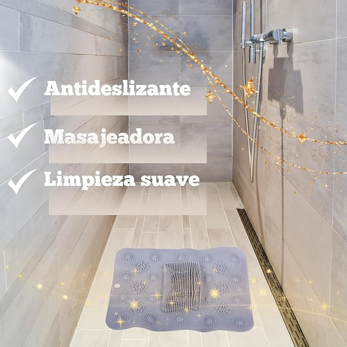 Alfombra exfoliante con esponja azul